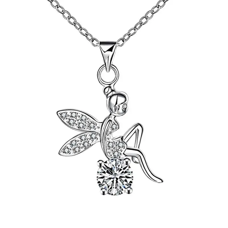 Silver-Plated Necklaces & Pendants Angel Wings Perfume Women Jewellery 1