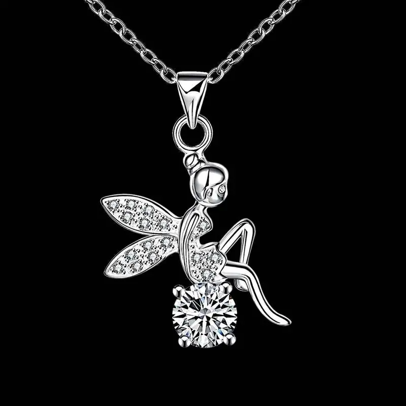Silver-Plated Necklaces & Pendants Angel Wings Perfume Women Jewellery 2