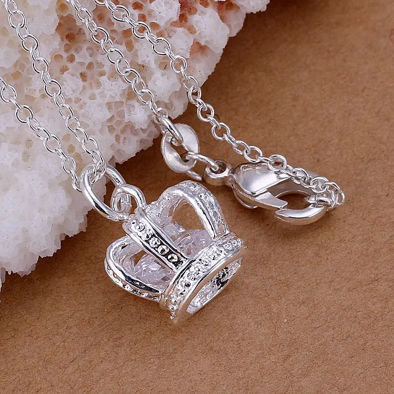 Silver-Plated Necklaces &Amp; Pendants Insets Crown Colares Jewelry Display 1