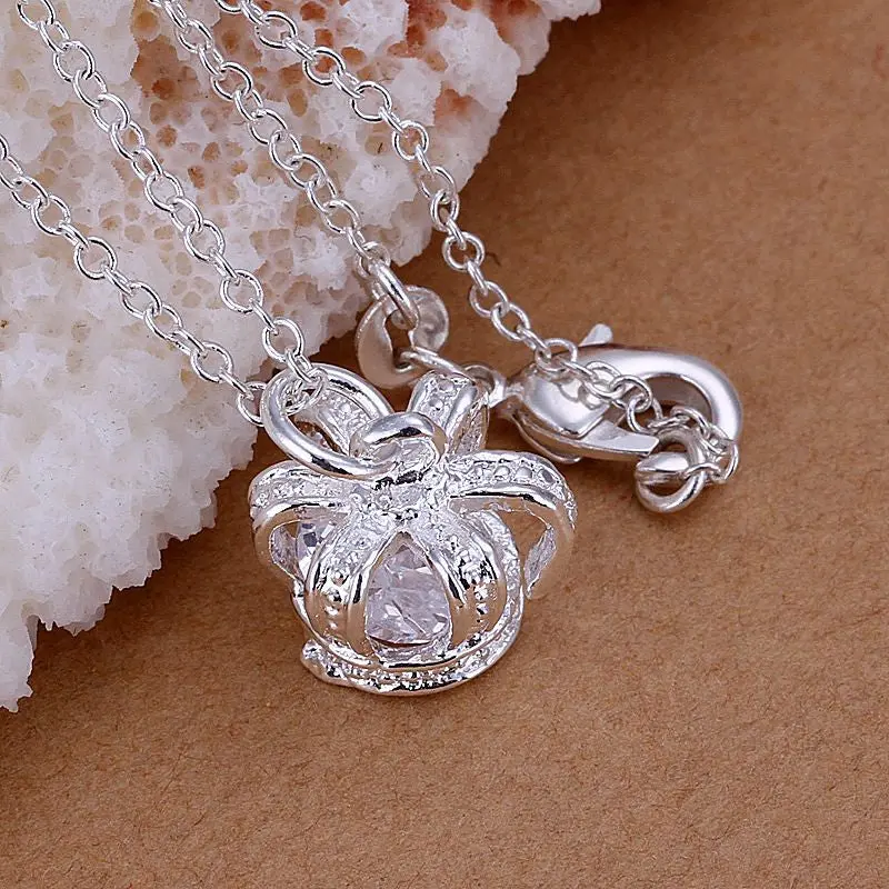 Silver-Plated Necklaces &Amp; Pendants Insets Crown Colares Jewelry Display 2