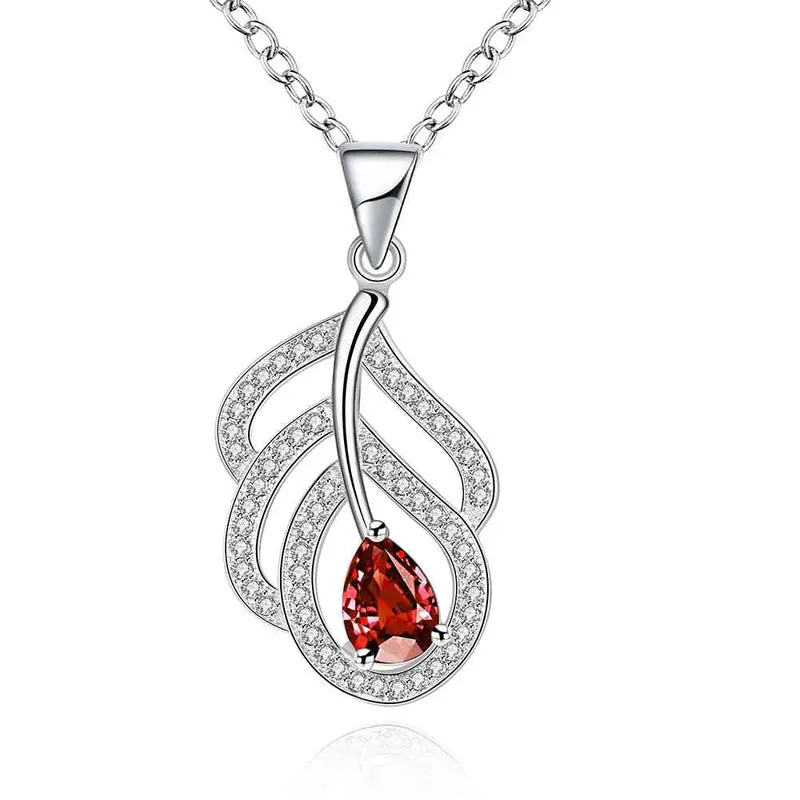 Silver Plated Necklaces & Pendants Insets Hollow Leaf Colar Feminino Elegant 742 1