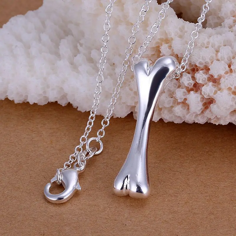 Silver Plated Necklaces &Amp; Pendants Large Bones Collares Mujer Gift For Her 2