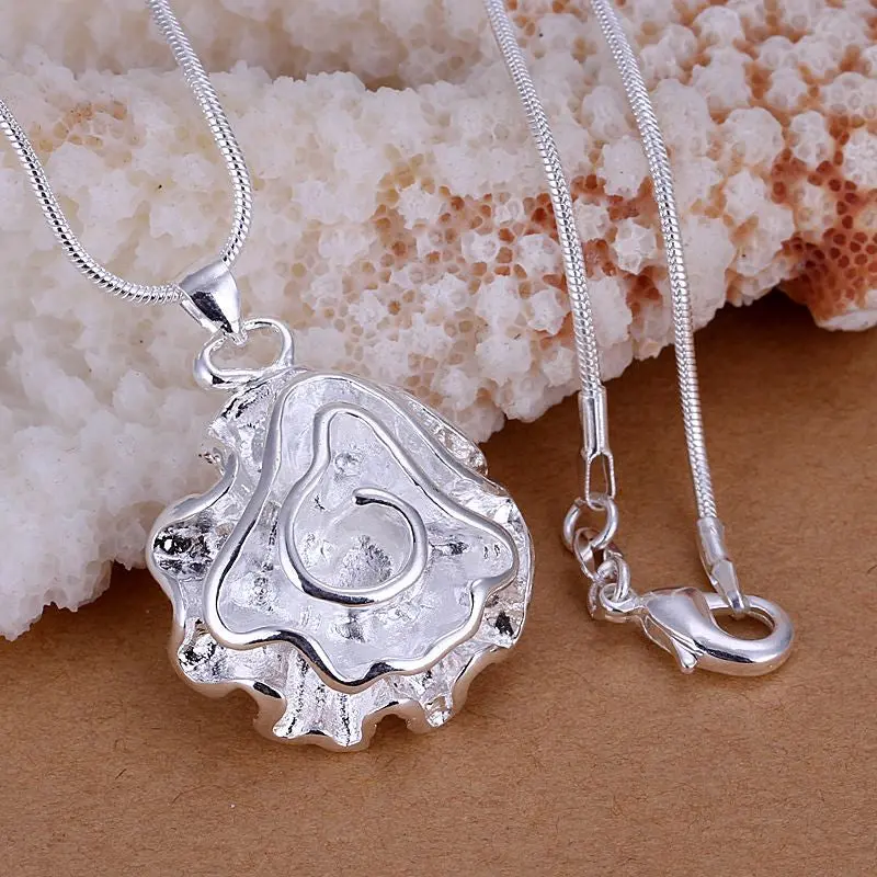 Silver-Plated Necklaces & Pendants Roses Flower Collares Populares Ruby Jewelry 1