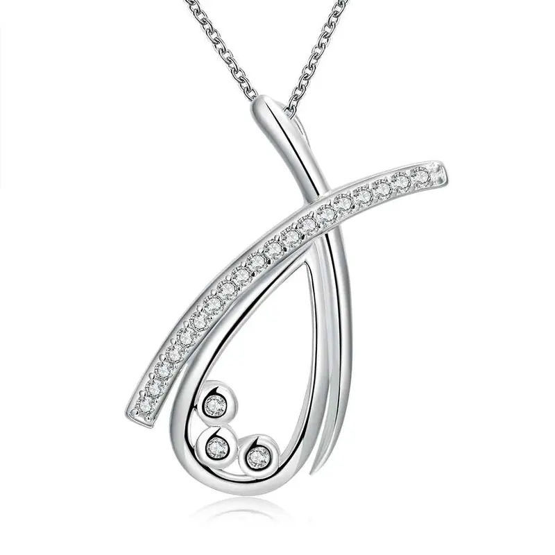 Silver Plated Necklaces & Pendants Teardrop Shaped Insets Colar Vintage Diy 699 1