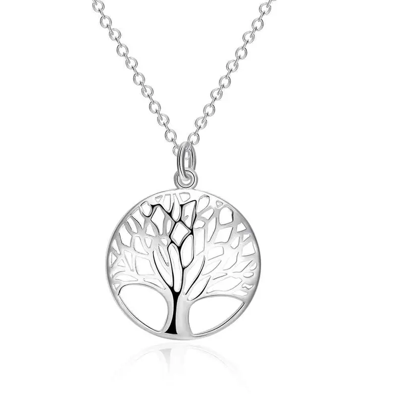 Silver Plated Necklaces & Pendants The Tree Of Life Colares Elegant 8 2 1