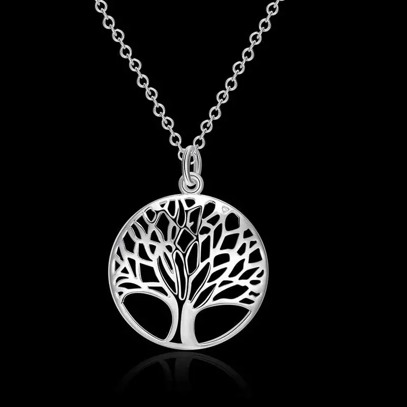 Silver Plated Necklaces & Pendants The Tree Of Life Colares Elegant 8 2 2