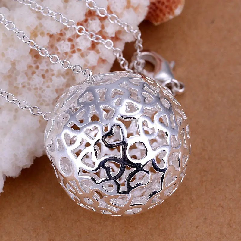 Silver Plated Necklaces &Amp; Pendants Three-Dimensional Ball Vintage Necklace Charm 1