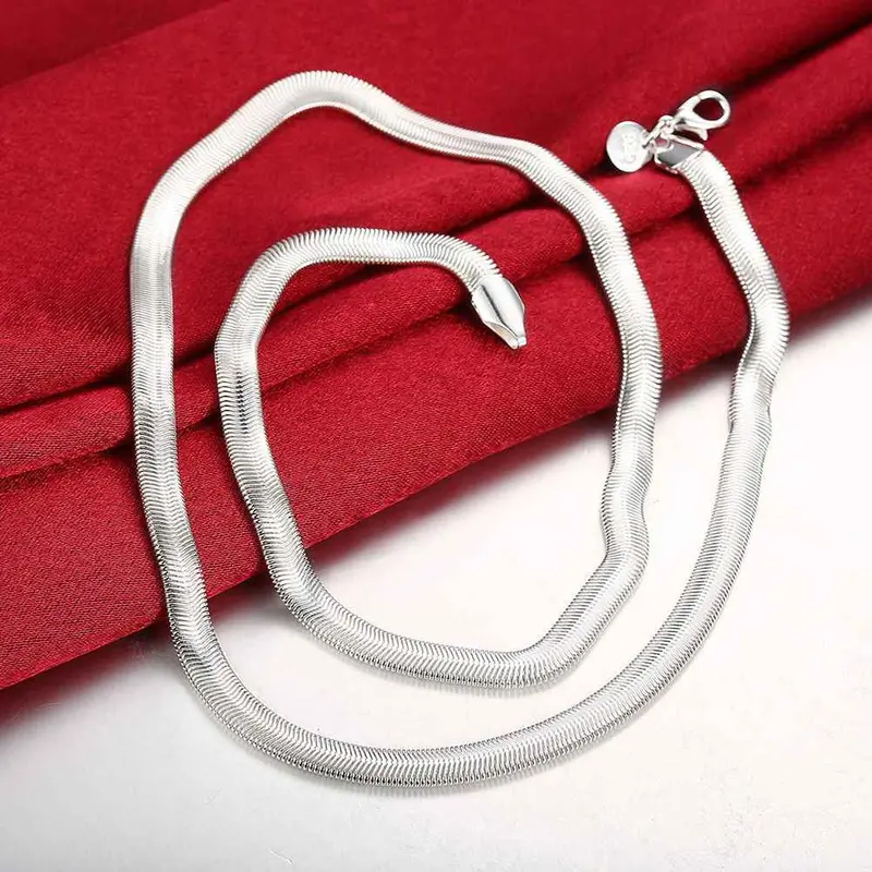 Silver Plated Pendant 6M 16-24'' Soft Snake Bone Colar Feminino Margarida 193 1