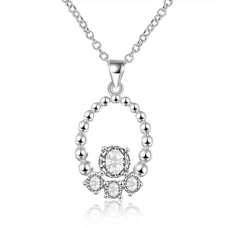 Silver Plated Pendant Circle Beads Bisuteria Wedding Decoration169 2