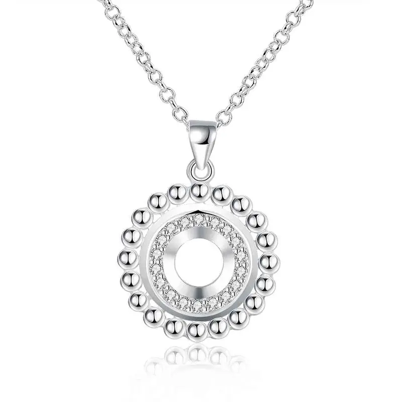 Silver Plated Pendant Circle Beads Bisuteria Wedding Decoration169 3