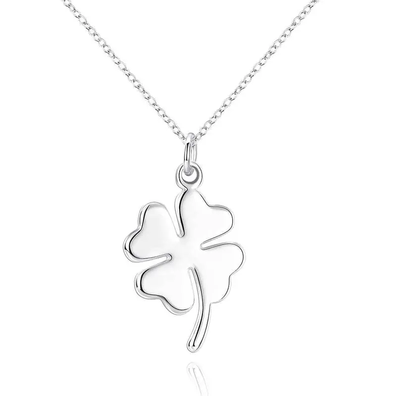 Silver-Plated Pendant Clover Collier Men Jewelry 1