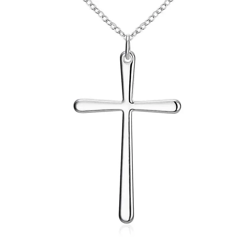 Silver Plated Pendant Necklace Big Wings Cross Perfume Women Fine Jewelry 2