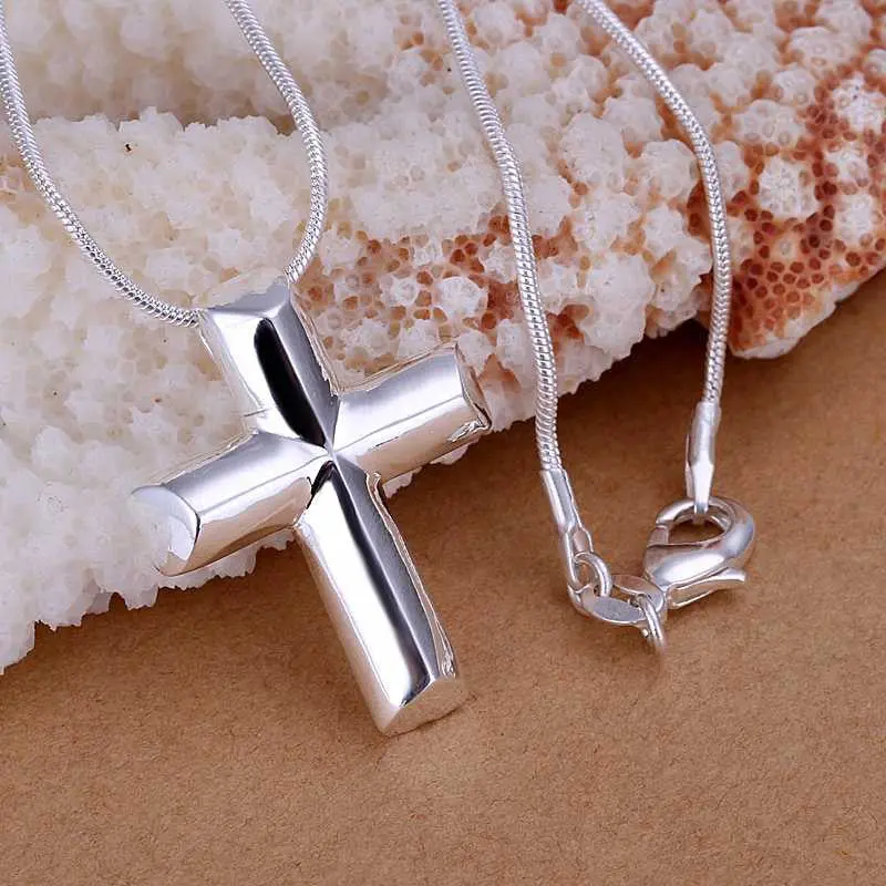Silver Plated Pendant Necklace Big Wings Cross Perfume Women Fine Jewelry 5