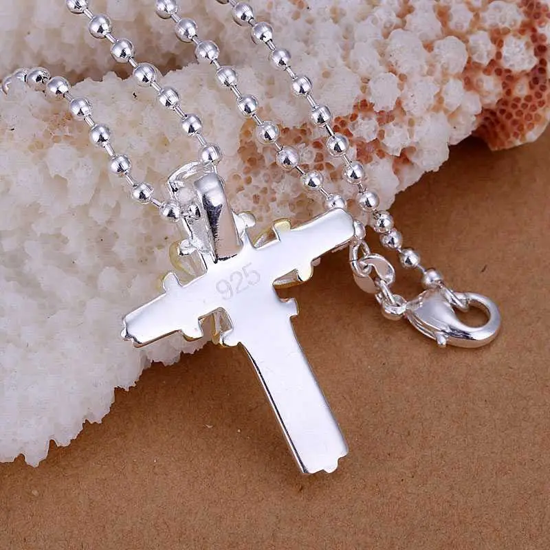 Silver Plated Pendant Necklace Big Wings Cross Perfume Women Fine Jewelry 7