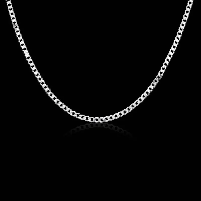 Silver Plated Pendants 4Mm 16''-3 '' Sideways Perfume Women Hand Madeball 132 4
