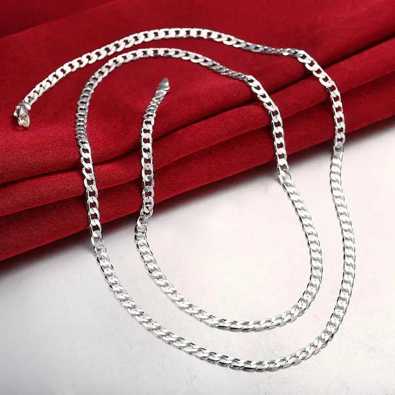 Silver Plated Pendants 4Mm 16''-3 '' Sideways Perfume Women Hand Madeball 132 6