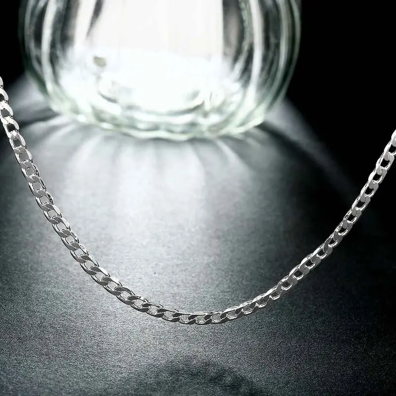 Silver Plated Pendants 4Mm 16''-3 '' Sideways Perfume Women Hand Madeball 132 7