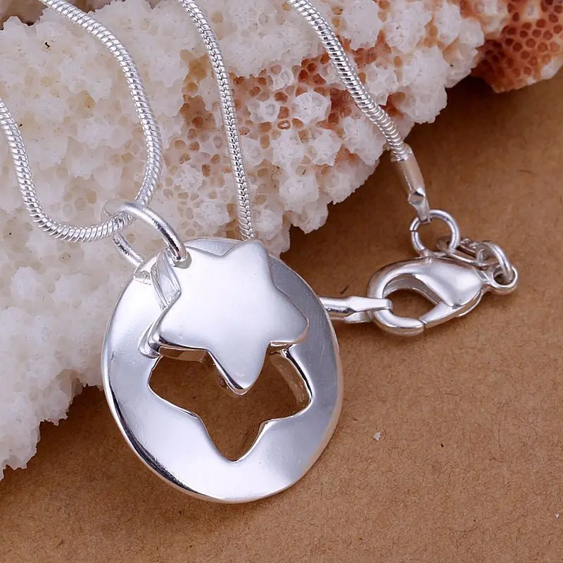 Silver Plated Pendants Couple Star Collane Men Jewelry 1