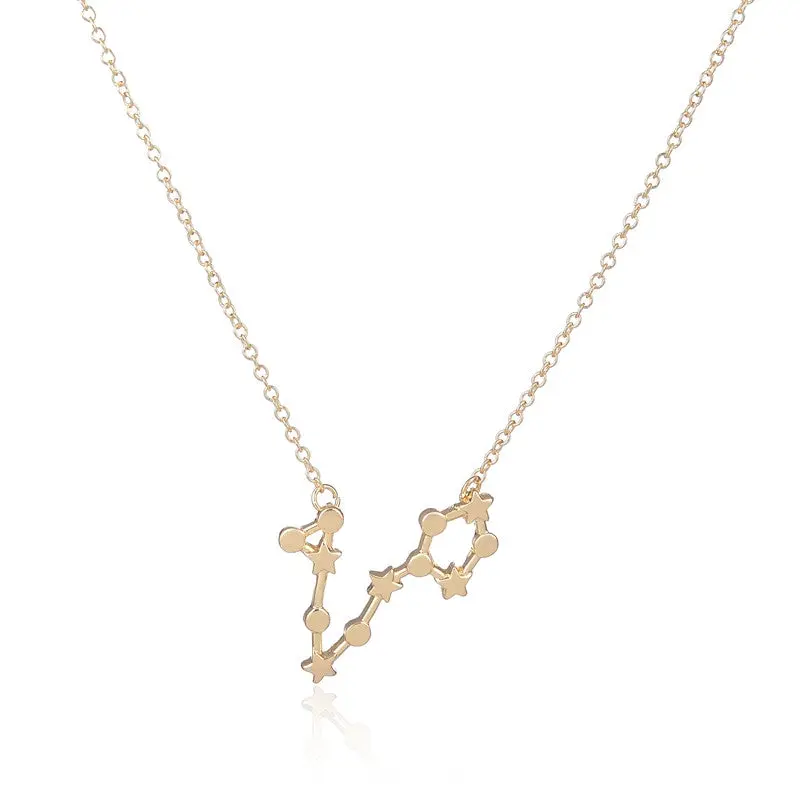 Silver Plated Pisces Zodiac Sign Astrology Birthday Necklaces Girl Party Necklace 10Pcs-N174 1