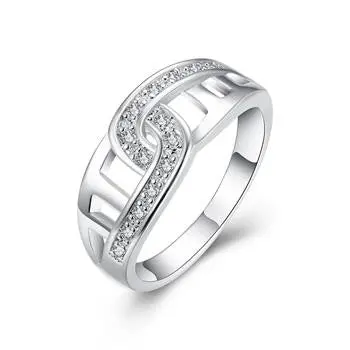 Silver-Plated Ring Austria Crystal S In Euros Love 1