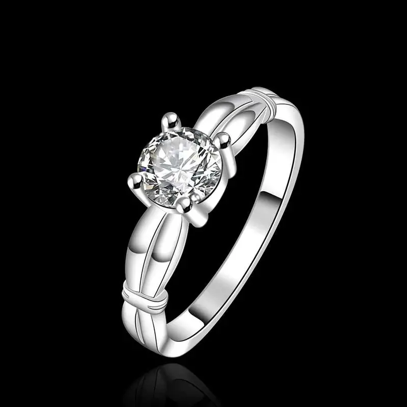 Silver Plated Ring Jewelry Crystal Sa Ring 6 7 2