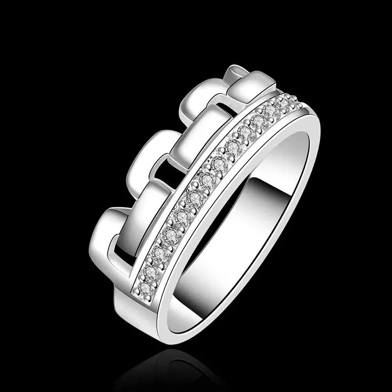 Silver Plated Ring Jewelry Crystal Weaving Ring 6 2 2