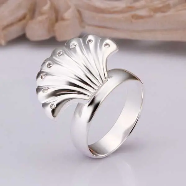 Silver Plated Ring Jewelry Shell Ring 219 2