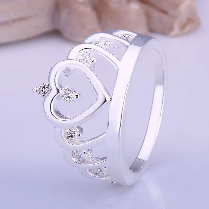 Silver Plated Ring Jewelrybig Crown Ring 4 7 1