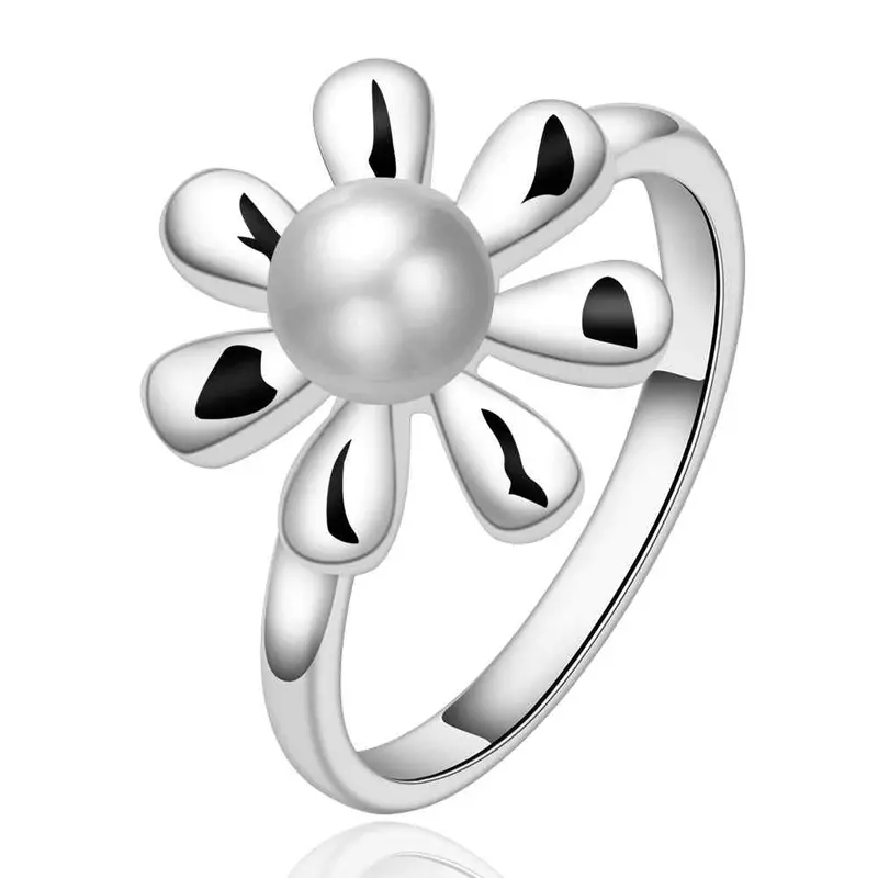 Silver Plated Ring Jewelrybig Flower Ring 594 1