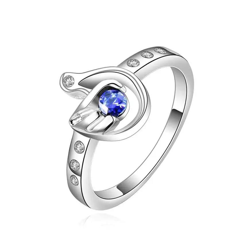 Silver Plated Ring Jewelryblue Stone Falu Ring 534 1