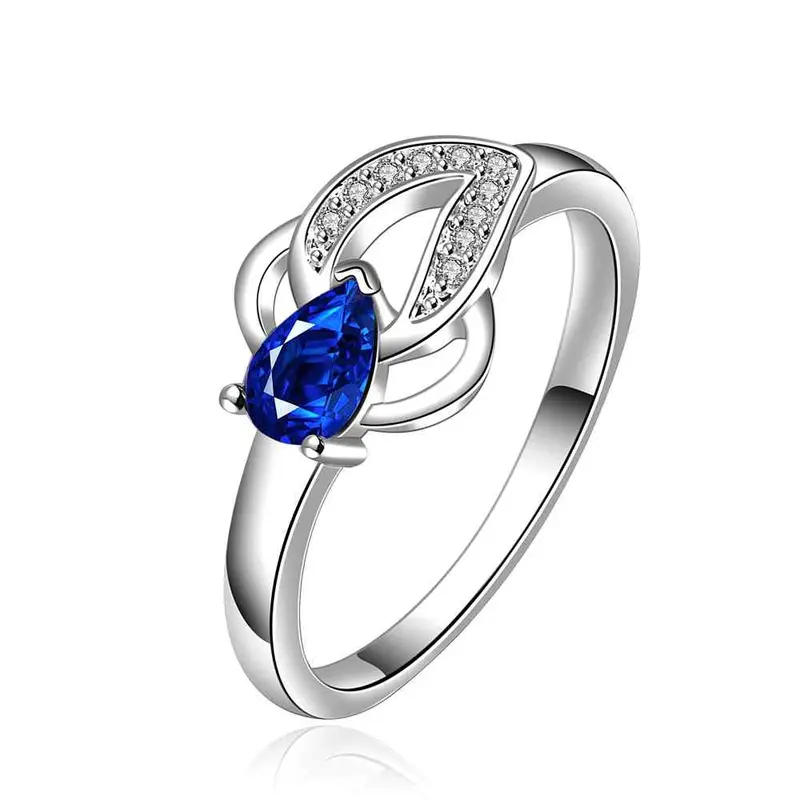 Silver Plated Ring Jewelryblue Stone Wish Ring 651 1