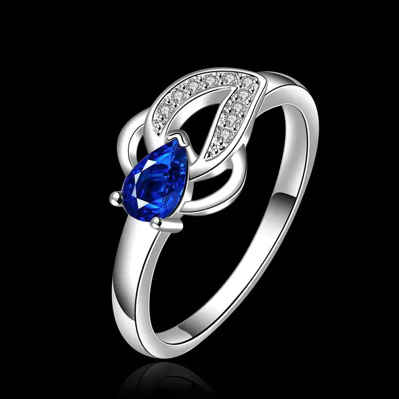 Silver Plated Ring Jewelryblue Stone Wish Ring 651 2