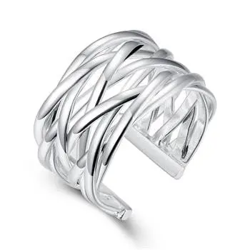 Silver Plated Ring Jewelrybraided Ring  22 1