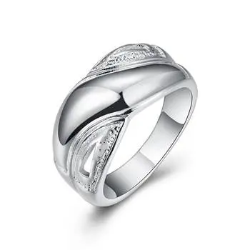 Silver Plated Ring Jewelrybrushed Glossy X Ring 121 1
