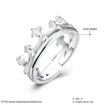 Silver Plated Ring Jewelrycrown Ring 189 2