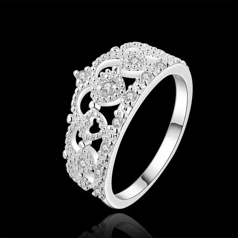 Silver Plated Ring Jewelrycrown Simple Ring 469 2