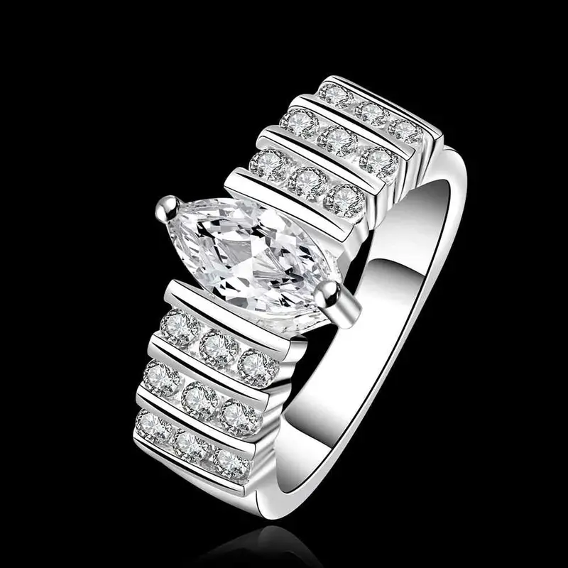 Silver Plated Ring Jewelrycrown Stone Zir Ring 582 2