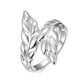 Silver Plated Ring Jewelryfeather Ring 119 1