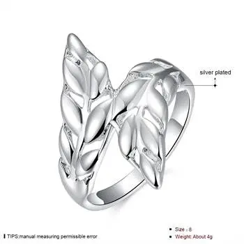 Silver Plated Ring Jewelryfeather Ring 119 2