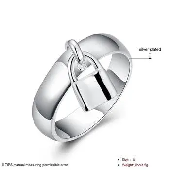 Silver Plated Ring Jewelryhanging Lock Ring 14 2