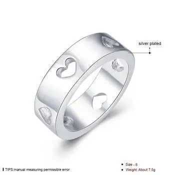 Silver Plated Ring Jewelryhollow Heart Ring 11 2
