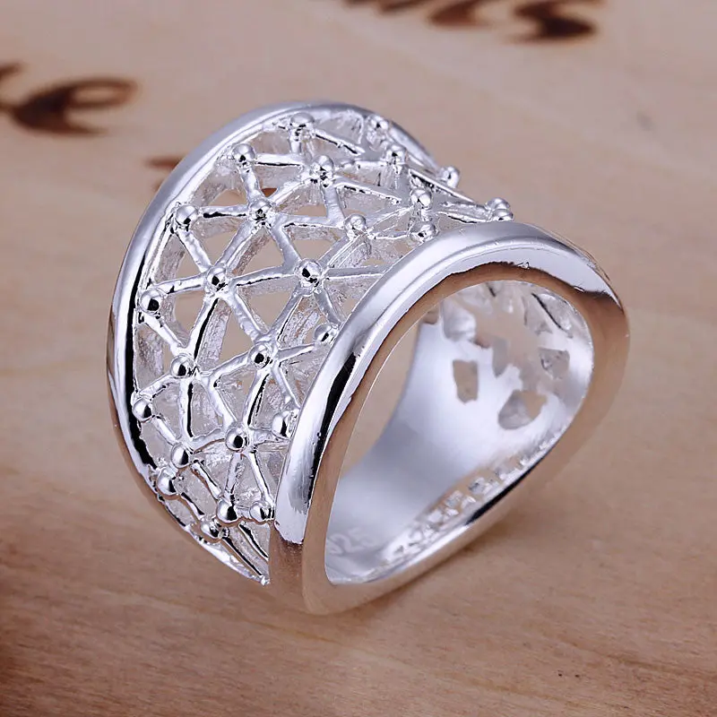Silver Plated Ring Jewelryhollow Ring 32 2