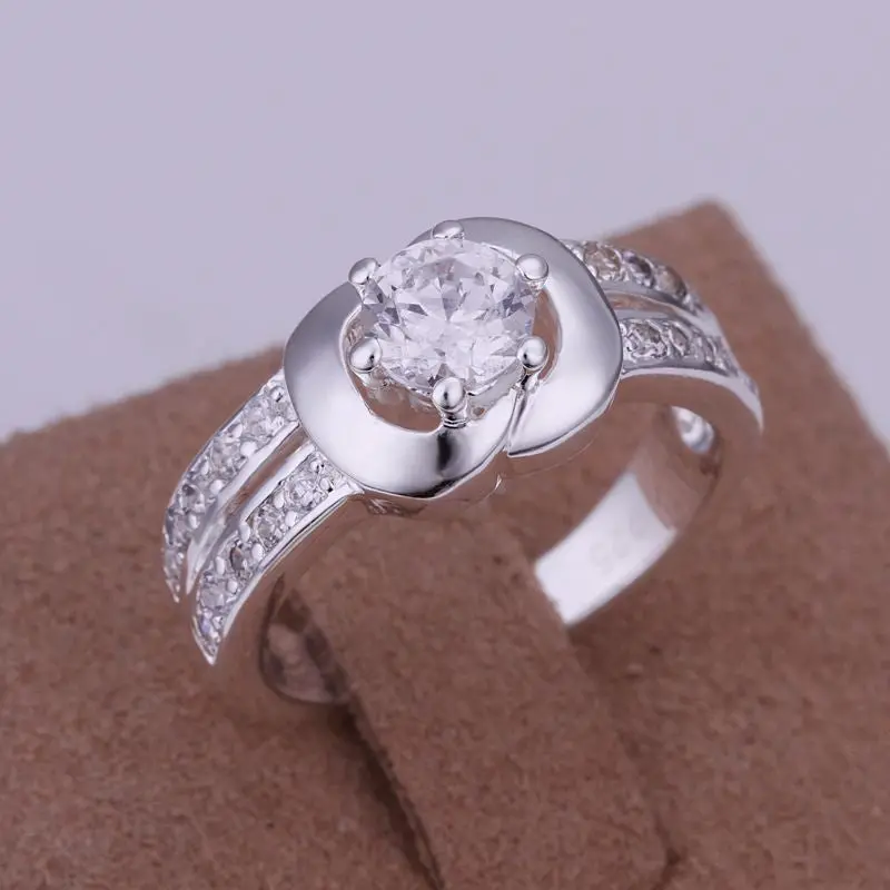 Silver Plated Ring Jewelryinlaid Stone Apple-Shaped Ring 163 1