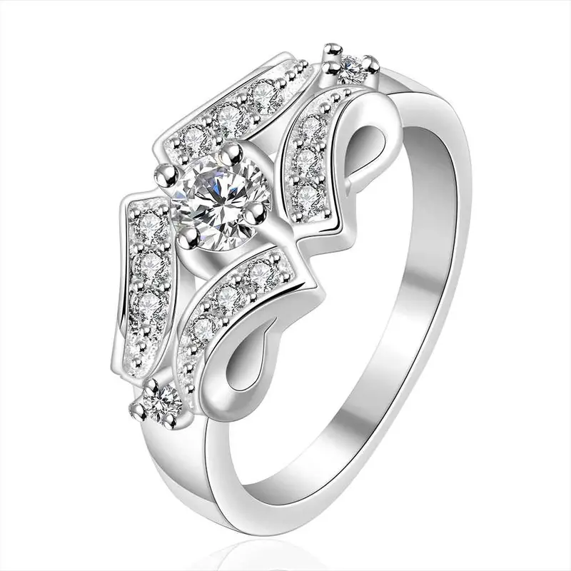 Silver Plated Ring Jewelryinlaid Stone Belt Ring 146 1