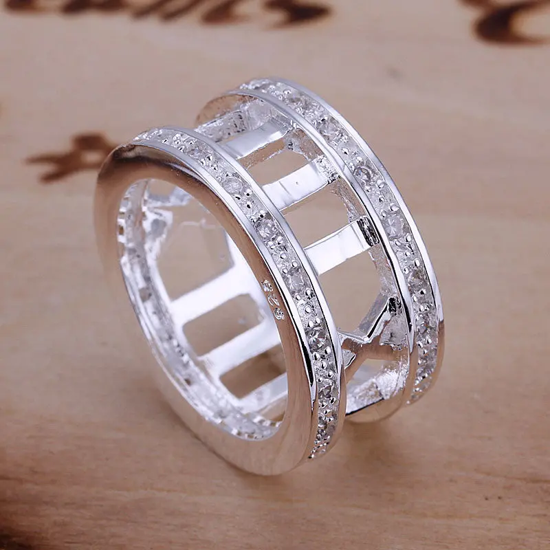 Silver Plated Ring Jewelryinlaid Stone Roman Ring   2 1