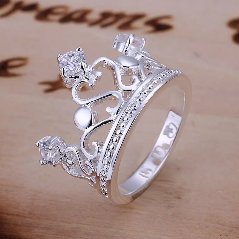 Silver Plated Ring Jewelryinsets Crown Ring  34 1