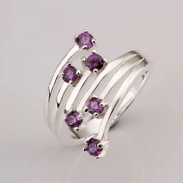 Silver Plated Ring Jewelrymeteor Insets Ring 339 2