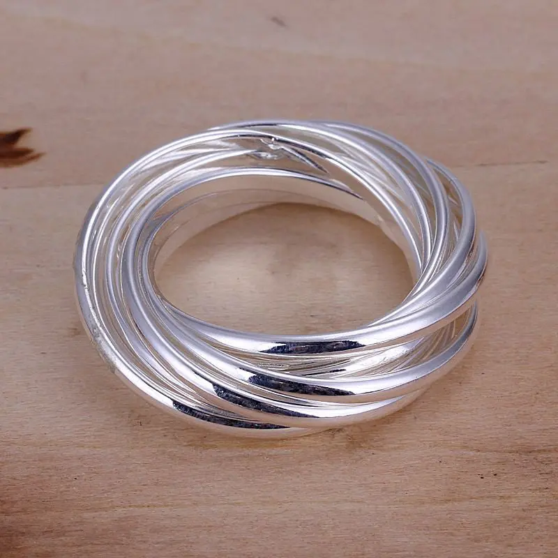 Silver Plated Ring Jewelrynine Laps Ring   7 1