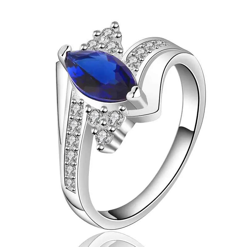 Silver Plated Ring Jewelryshow A Blue Stone Ring 5 7 1