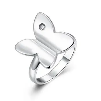 Silver Plated Ring Jewelrysolitaire Butterfly Ring 171 1